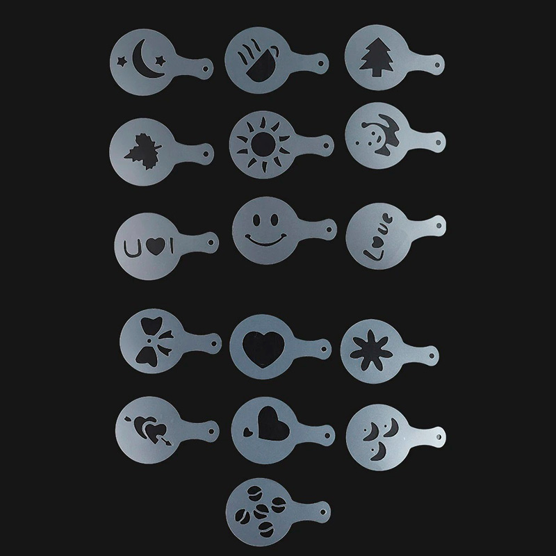 16 Plantillas Decorar Capuchinos Agitador Acero