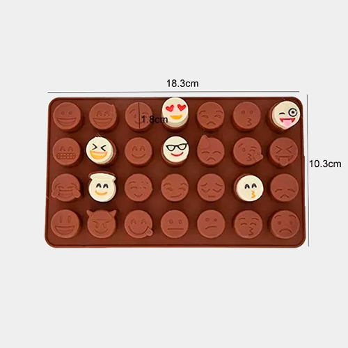 Molde Silicona Emojis Emoticones Cara Chocolate 28 Cavidades2