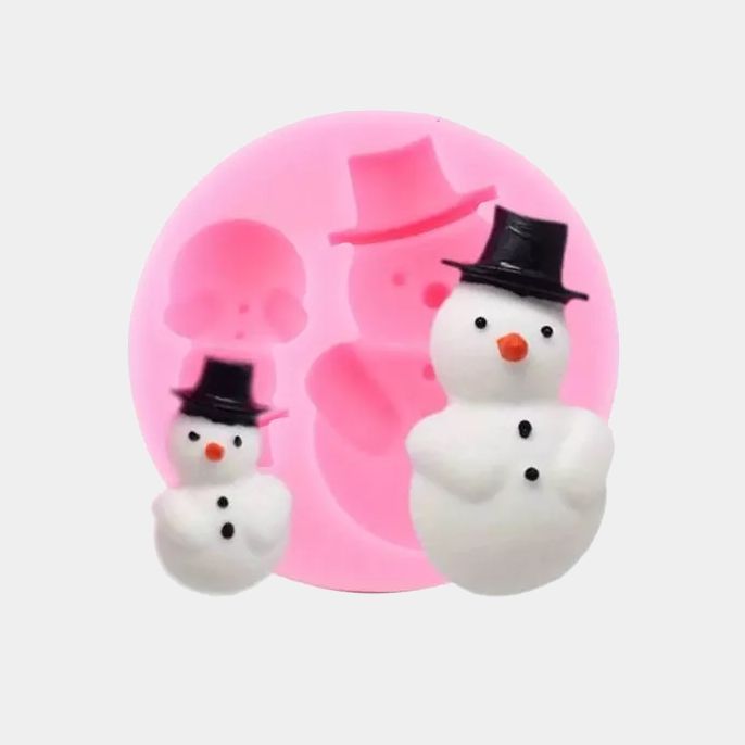 Molde Silicona Muneco De Nieve Fondant Reposteria Chocolate